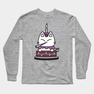 Birthday Cake Cat Long Sleeve T-Shirt